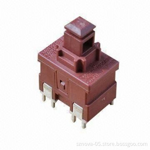 Pushbutton Switch with UL, VDE, TUV and CQC Approvals, Used for Vacuum Cleaners/Electric Ovens
